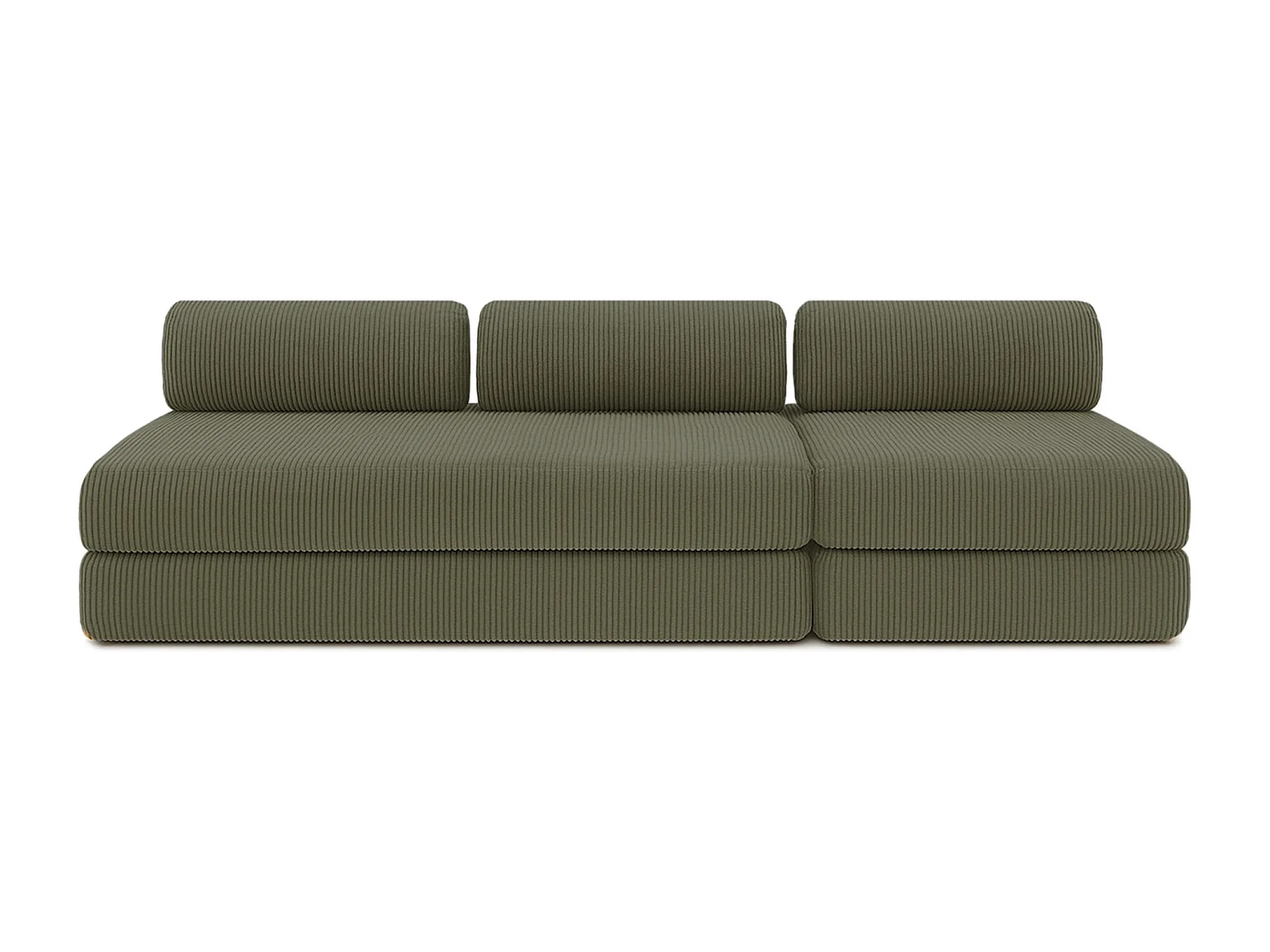 Canapé droit modulable et convertible 4 places - Velours côtelé - Vert