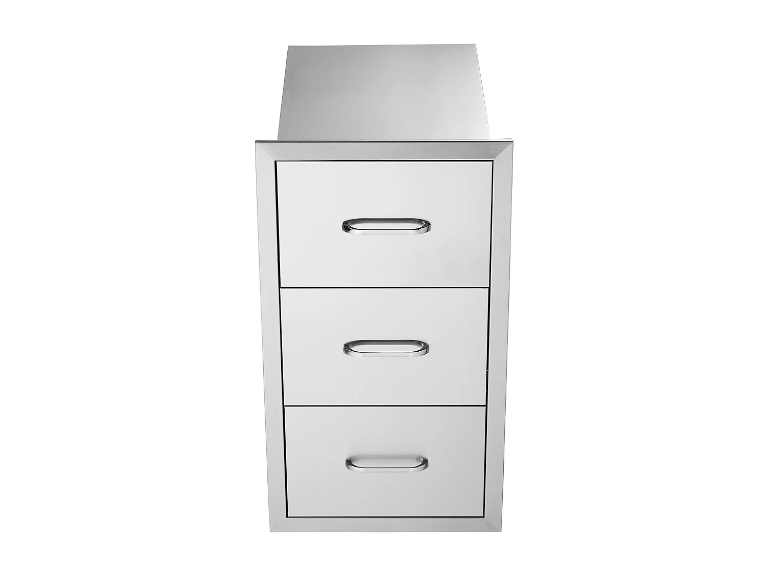 Tiroir à Triple Accès SucceBuy, à 3 Espaces de Tiroirs de Rangement en Acier Inoxydable, 40x73x53cm, pour Cuisiner à l'Extérieur Faire, Barbecue Ranger