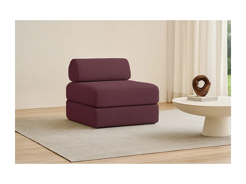Fauteuil modulable et convertible - Tissu lisse - Rouge