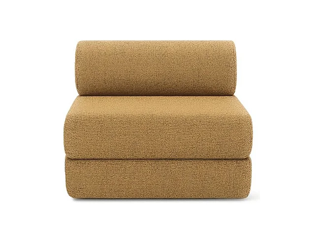 Fauteuil modulable et convertible - Tissu tweed - Jaune