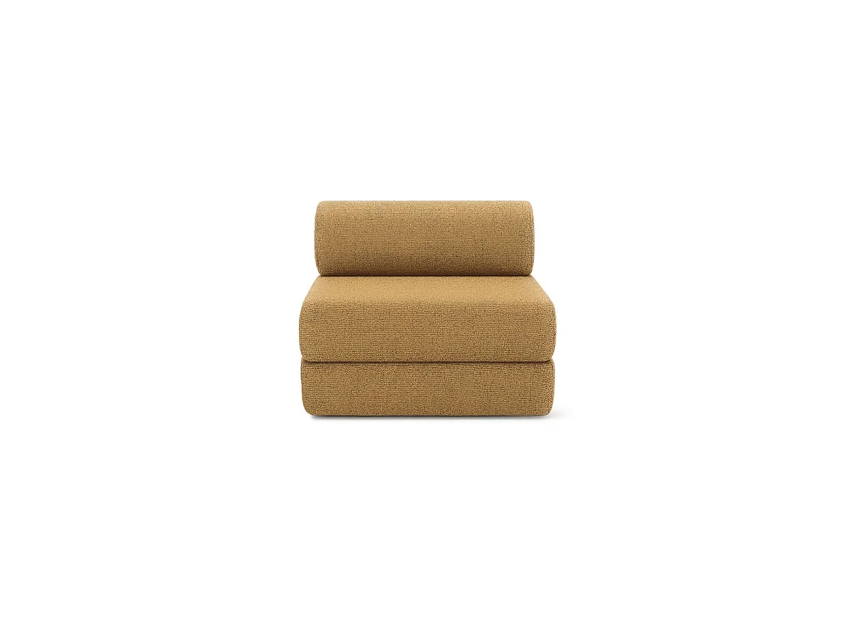 Fauteuil modulable et convertible - Tissu tweed - Jaune