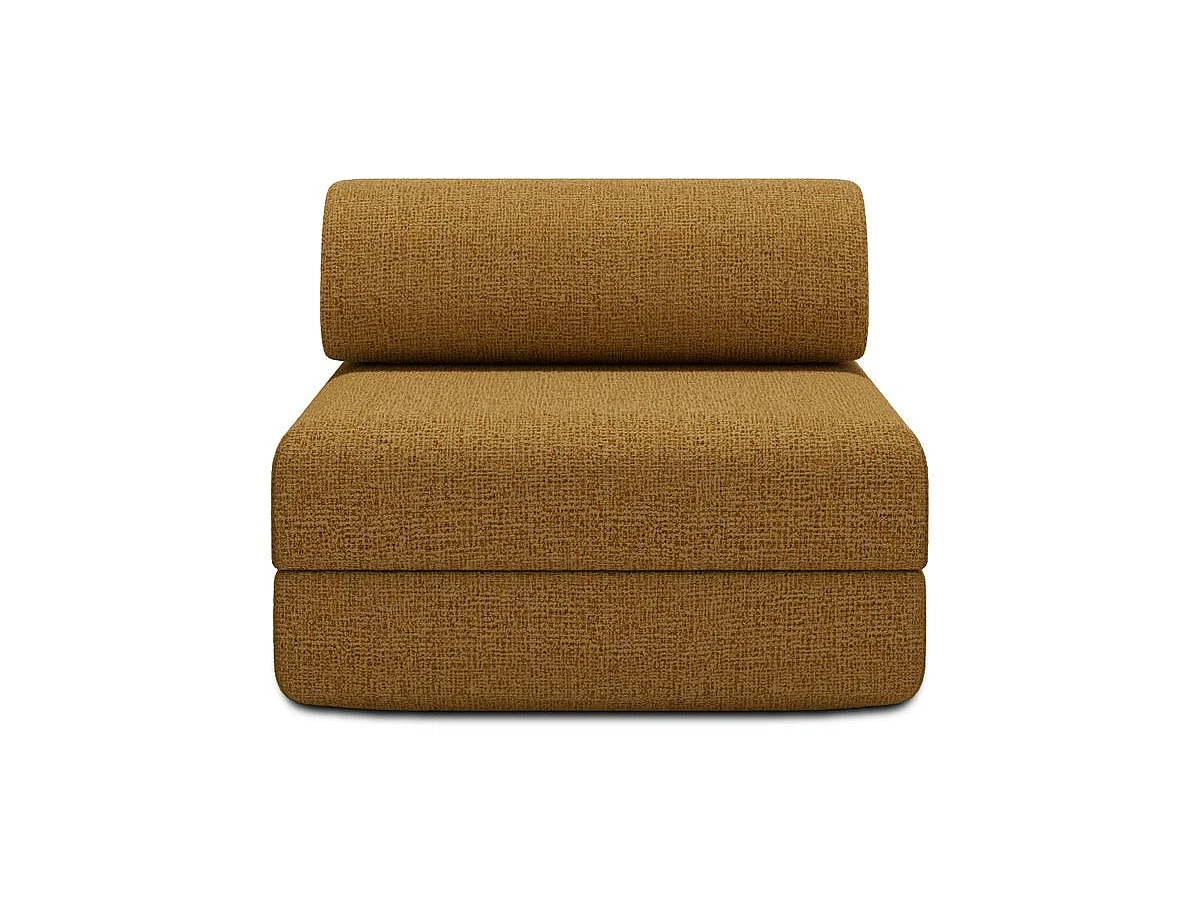 Fauteuil modulable et convertible - Tissu tweed - Jaune