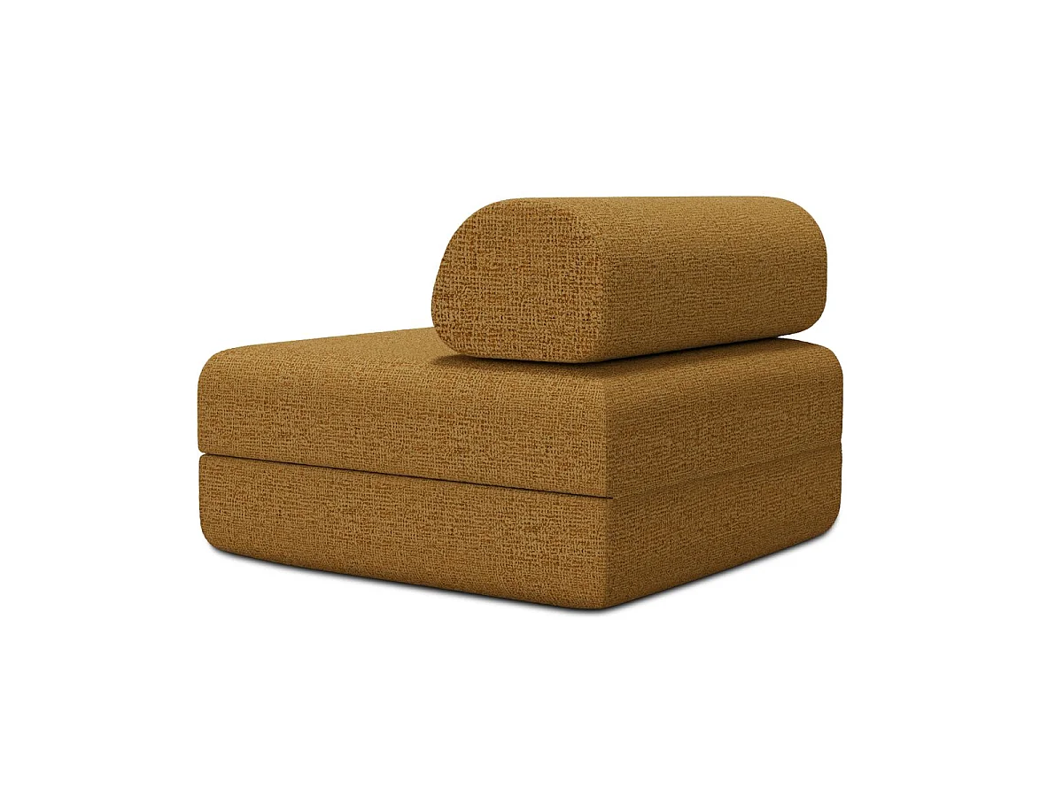 Fauteuil modulable et convertible - Tissu tweed - Jaune