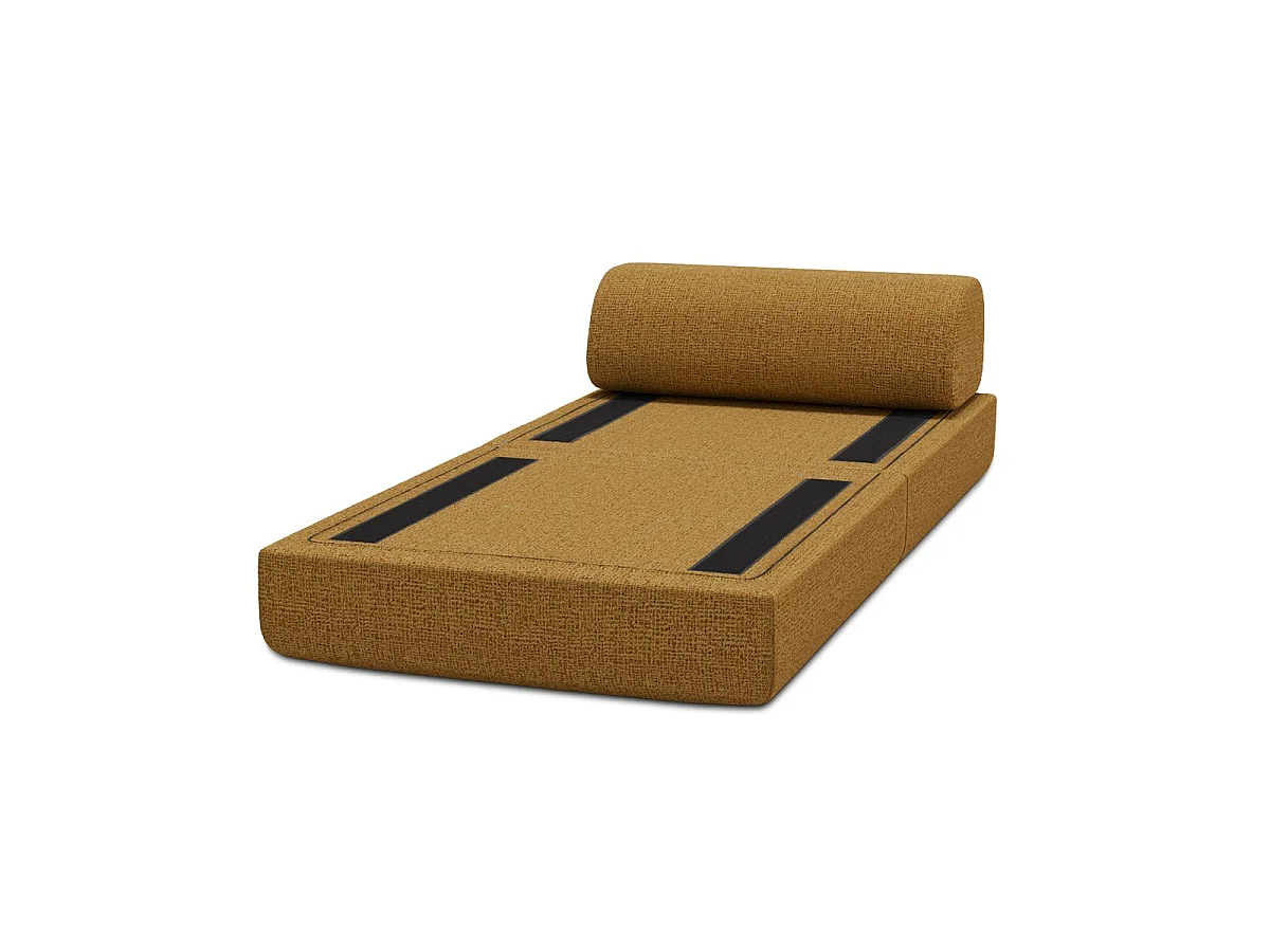 Gele tweed fauteuil om te bouwen