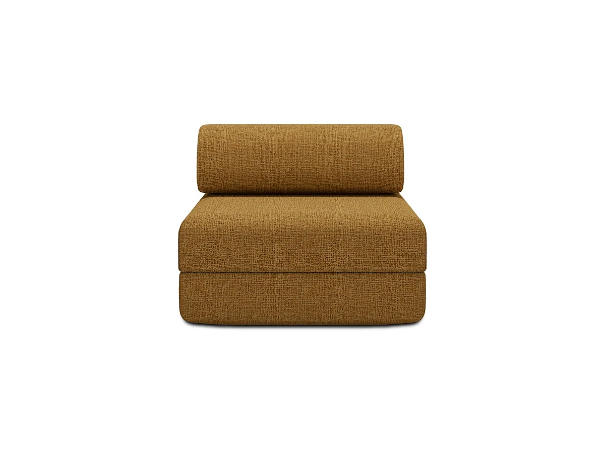 Gele tweed fauteuil om te bouwen