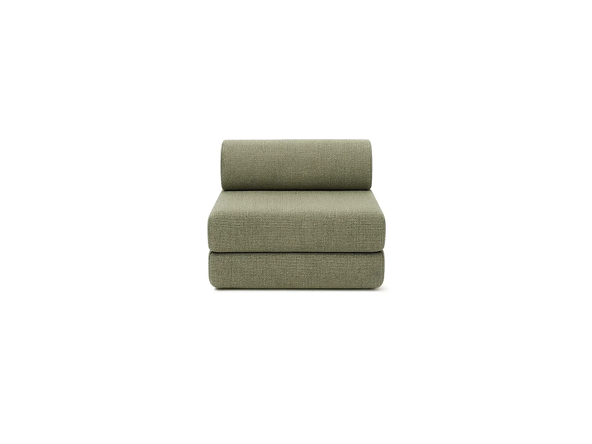 Fauteuil modulable et convertible - Tissu tweed - Vert