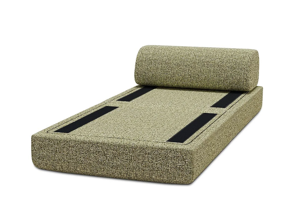 Fauteuil modulable et convertible - Tissu tweed - Vert