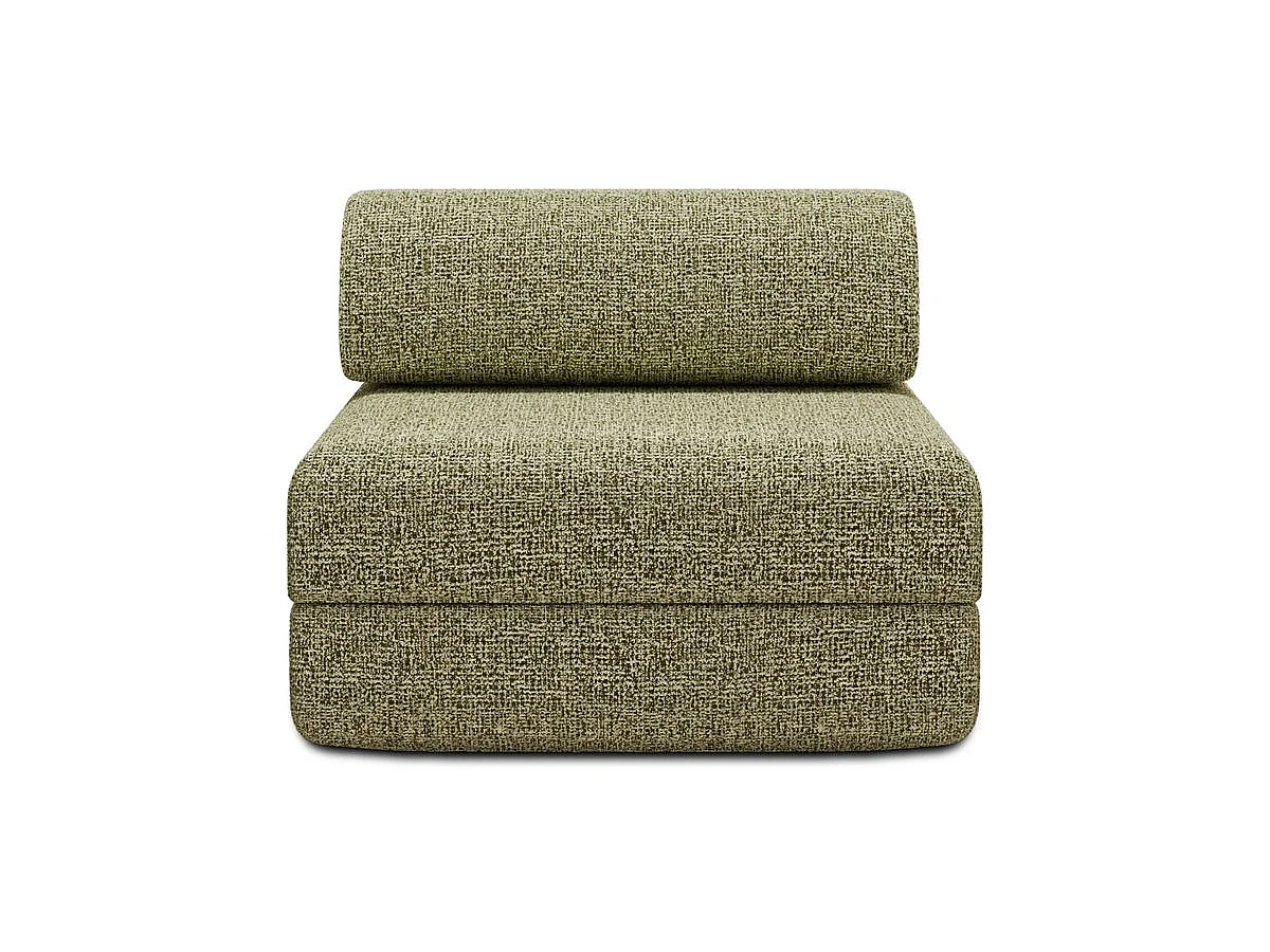 Fauteuil modulable et convertible - Tissu tweed - Vert