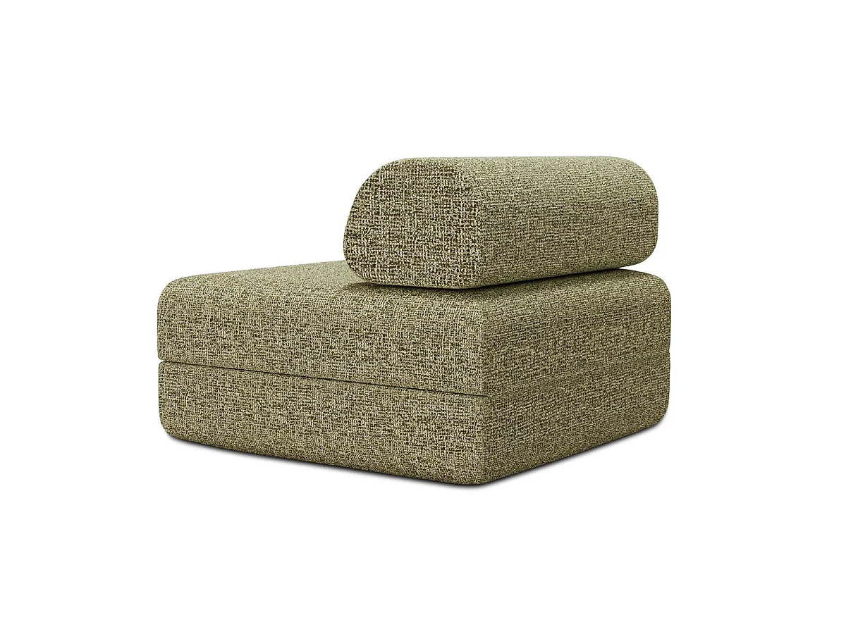 Fauteuil modulable et convertible - Tissu tweed - Vert