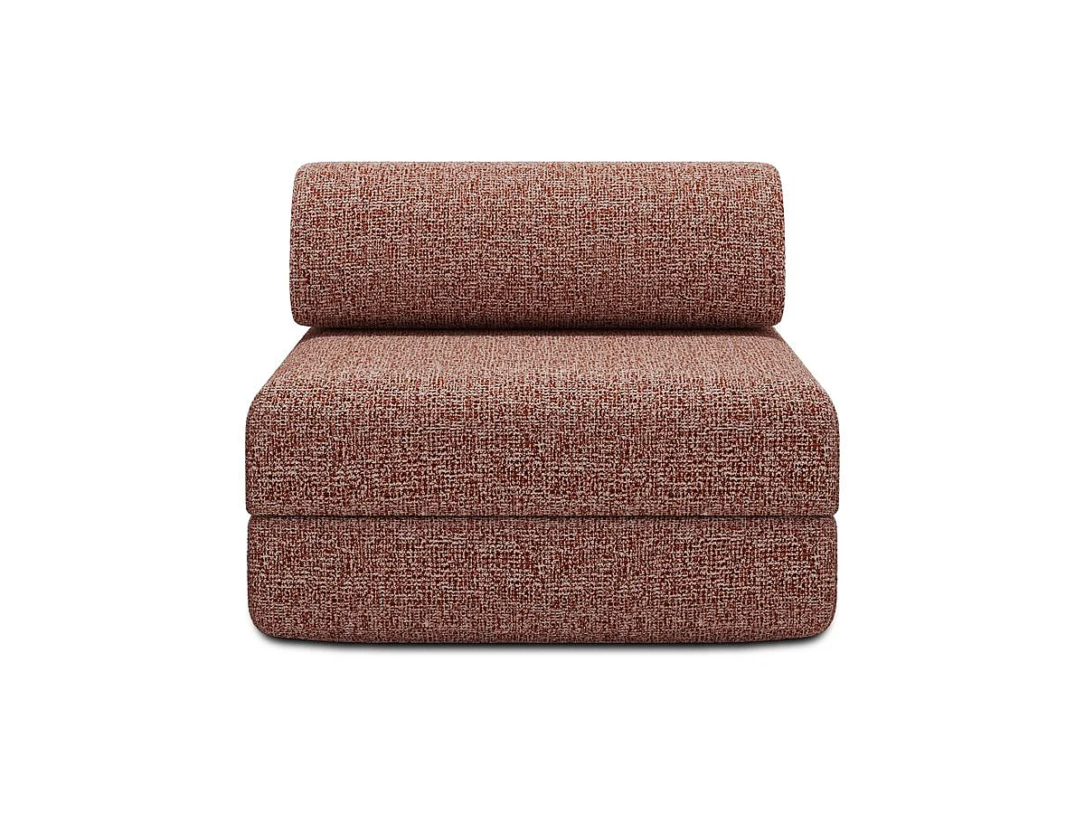 Fauteuil modulable et convertible - Tissu tweed - Rouge