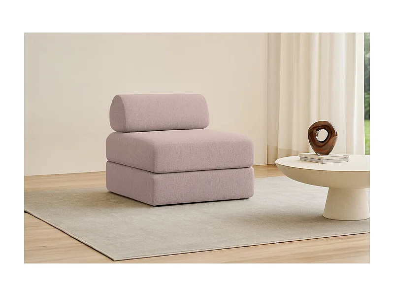 Fauteuil modulable et convertible - Tissu lisse - Rose