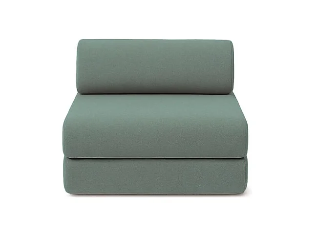 Fauteuil modulable et convertible - Tissu lisse - Bleu vert