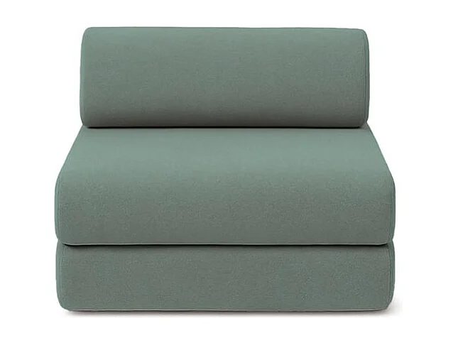 Fauteuil modulable et convertible - Tissu lisse - Bleu vert