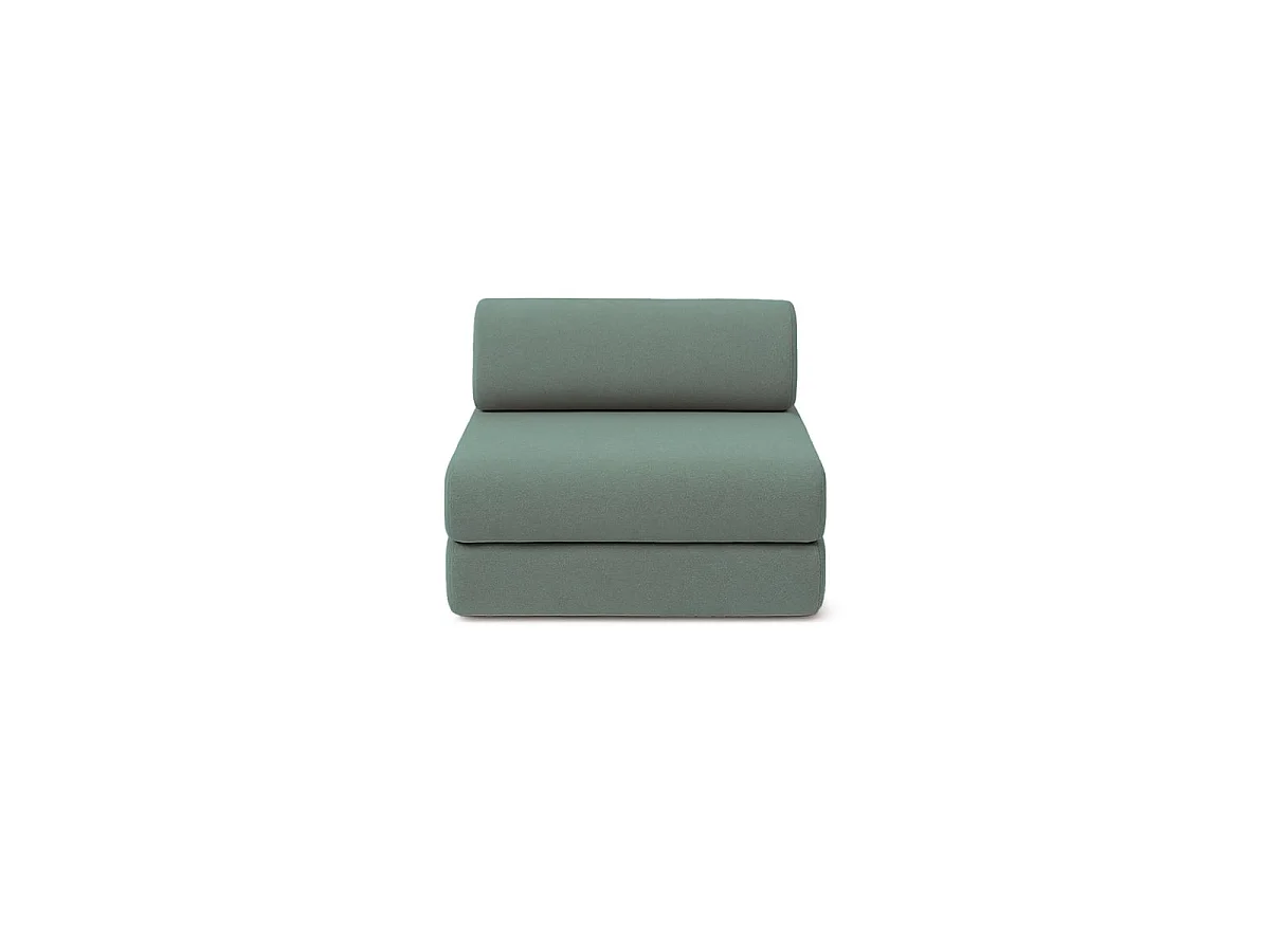 Fauteuil modulable et convertible - Tissu lisse - Bleu vert