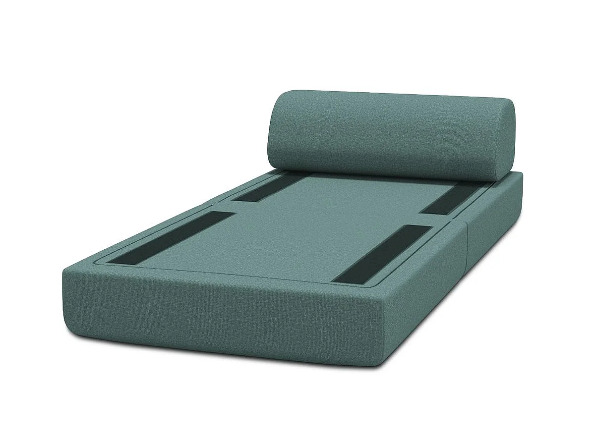 Fauteuil modulable et convertible - Tissu lisse - Bleu vert