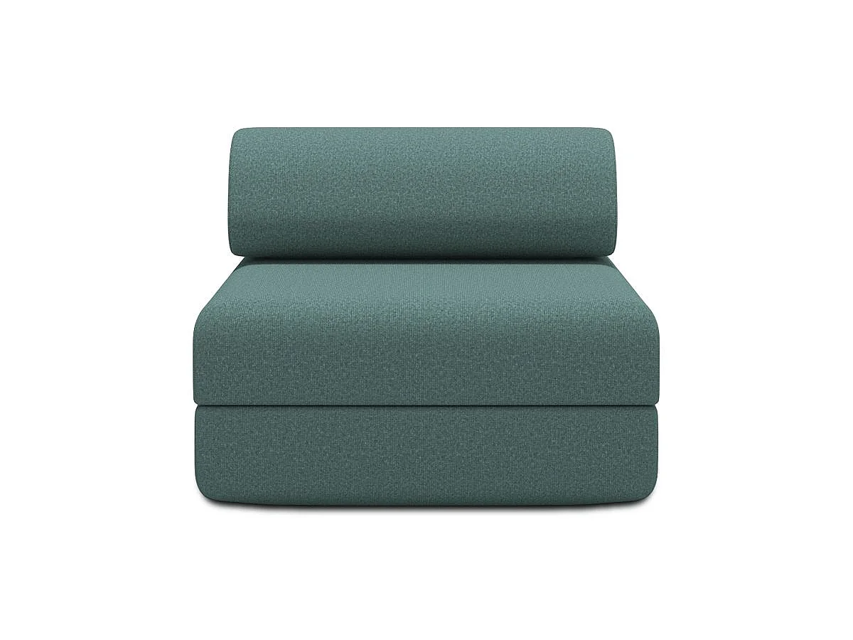 Fauteuil modulable et convertible - Tissu lisse - Bleu vert