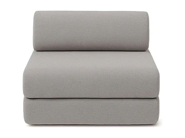 Fauteuil modulable et convertible - Tissu lisse - Gris clair
