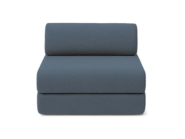Fauteuil modulable et convertible - Tissu lisse - Bleu