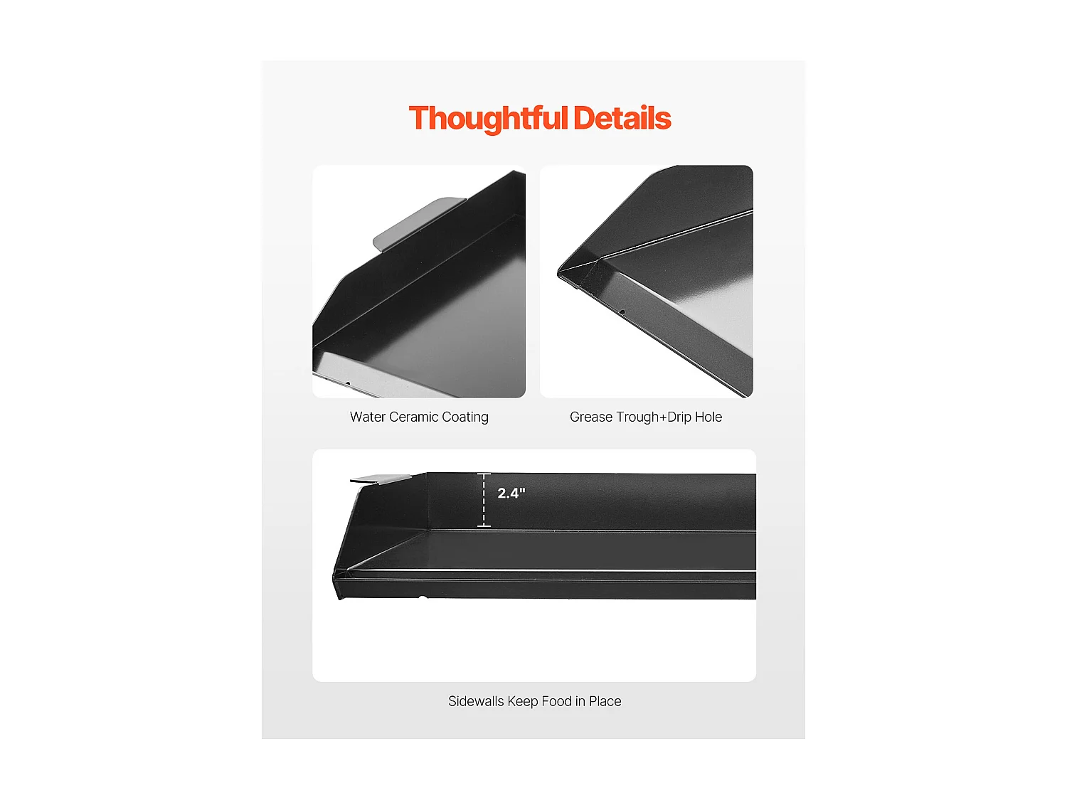 Plaque de Grill, SucceBuy Plaque de Cuisson en Acier au Carbone, 50.2 x 37 cm, Ustensile de Cuisine Portable à Gaz pour Barbecue, Idéale pour Camping, Noire