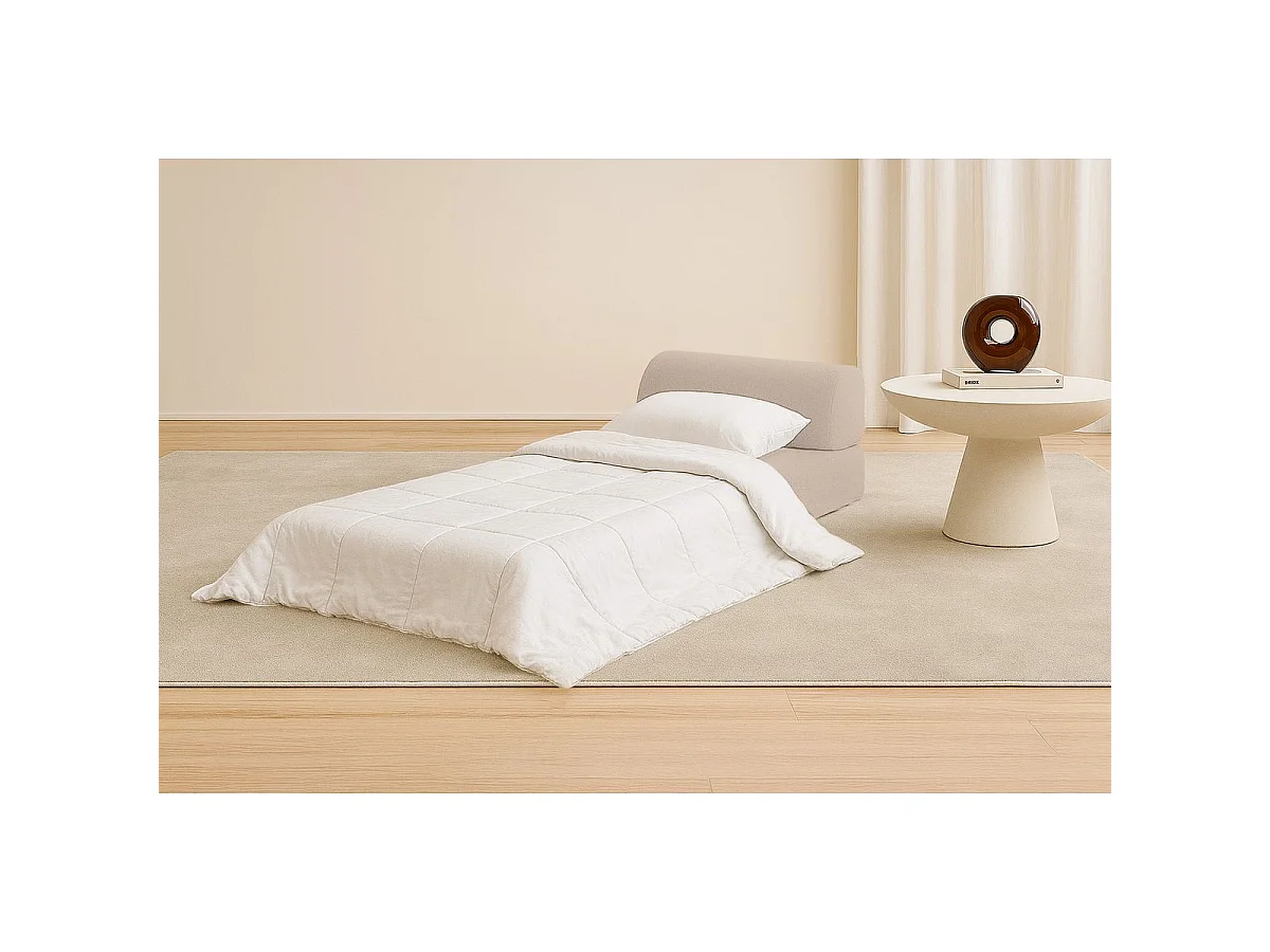 Fauteuil modulable et convertible - Tissu lisse - Beige