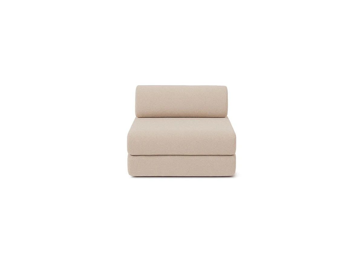Fauteuil modulable et convertible - Tissu lisse - Beige