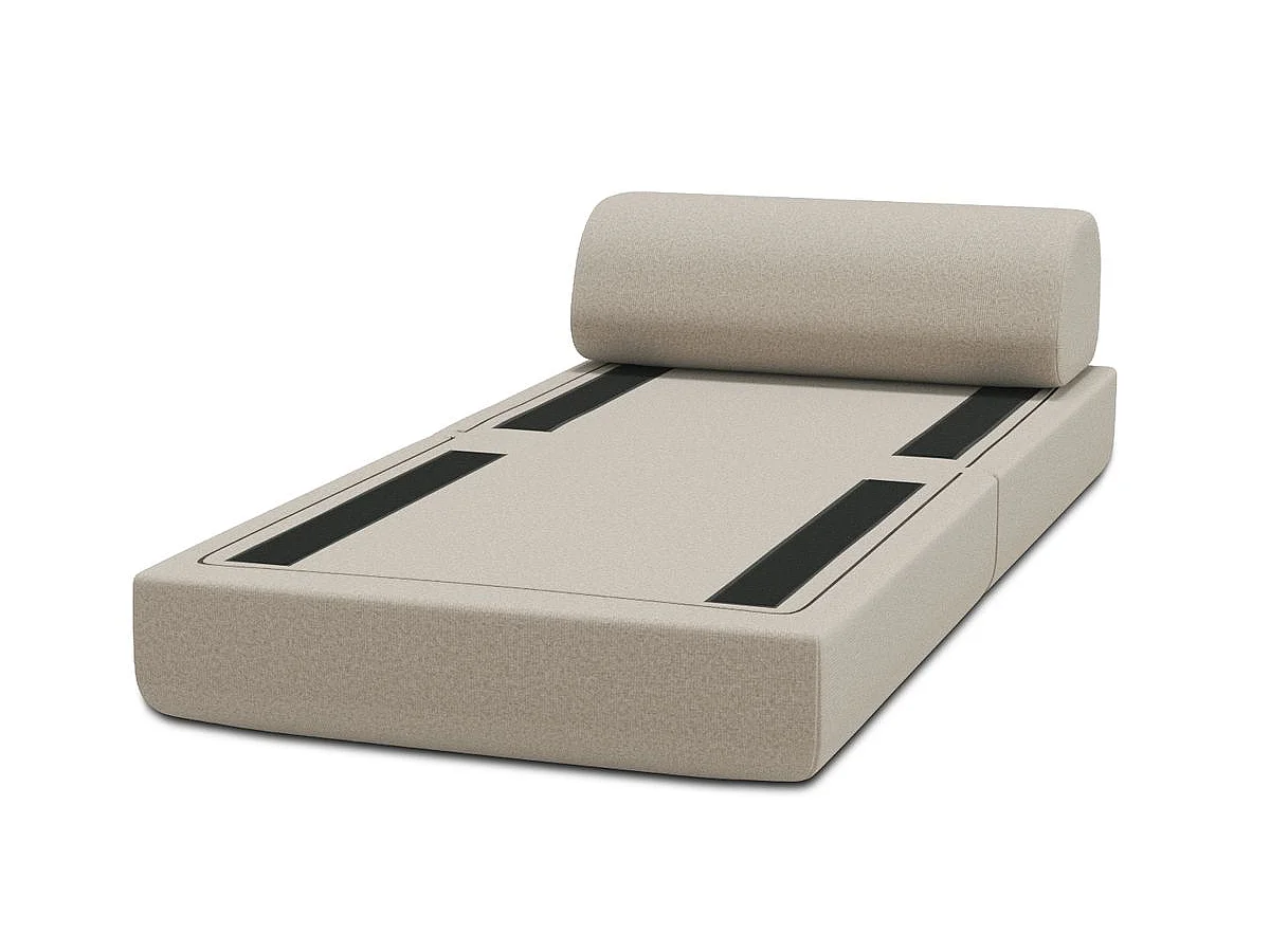 Fauteuil modulable et convertible - Tissu lisse - Beige
