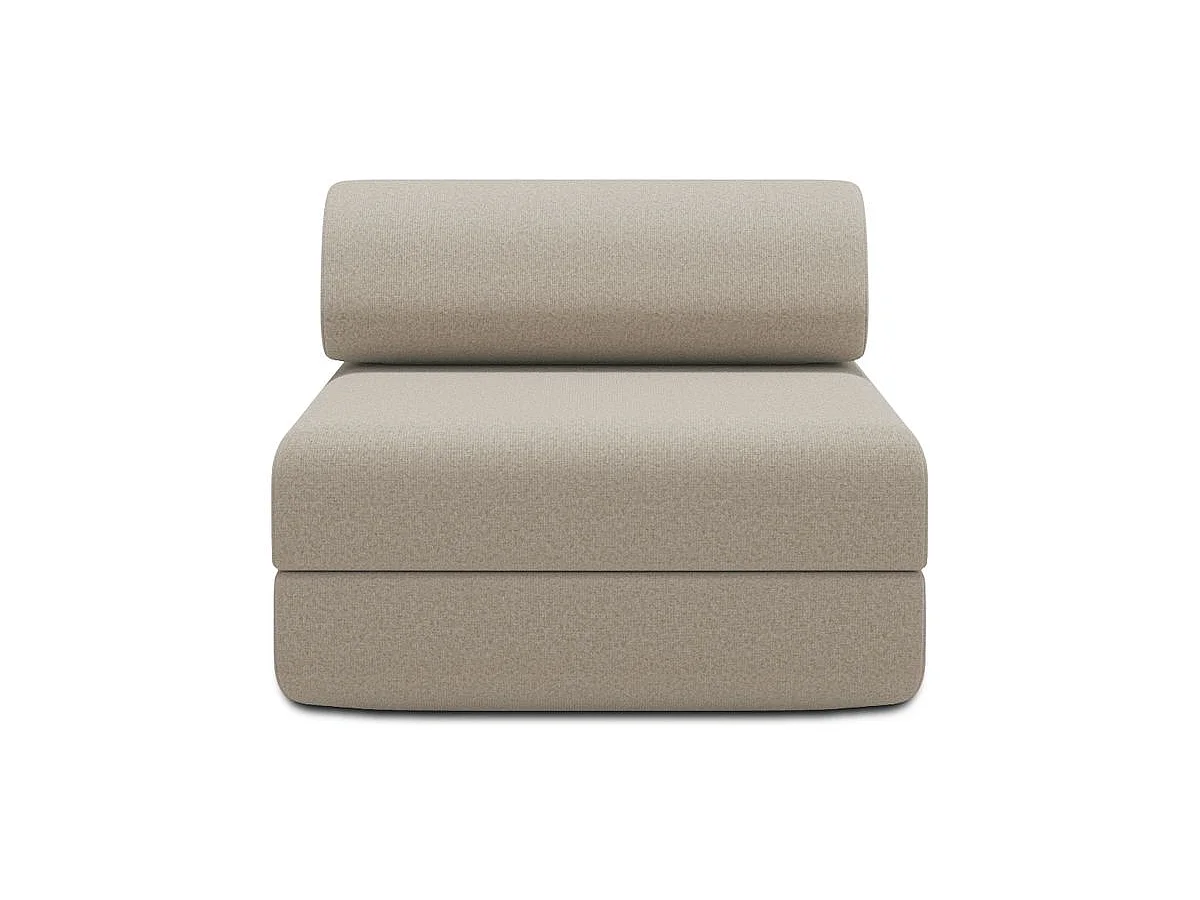 Fauteuil modulable et convertible - Tissu lisse - Beige