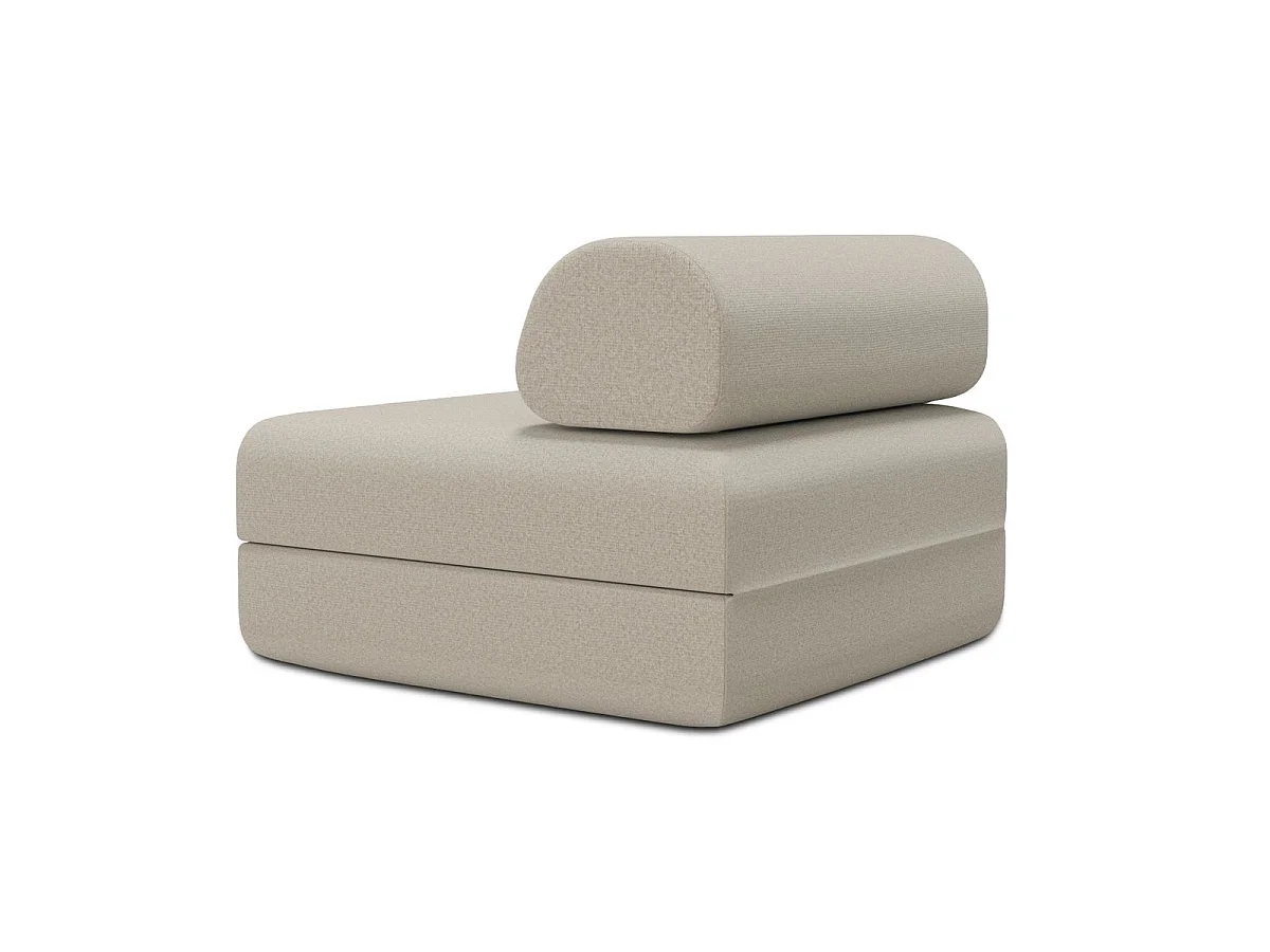 Fauteuil modulable et convertible - Tissu lisse - Beige