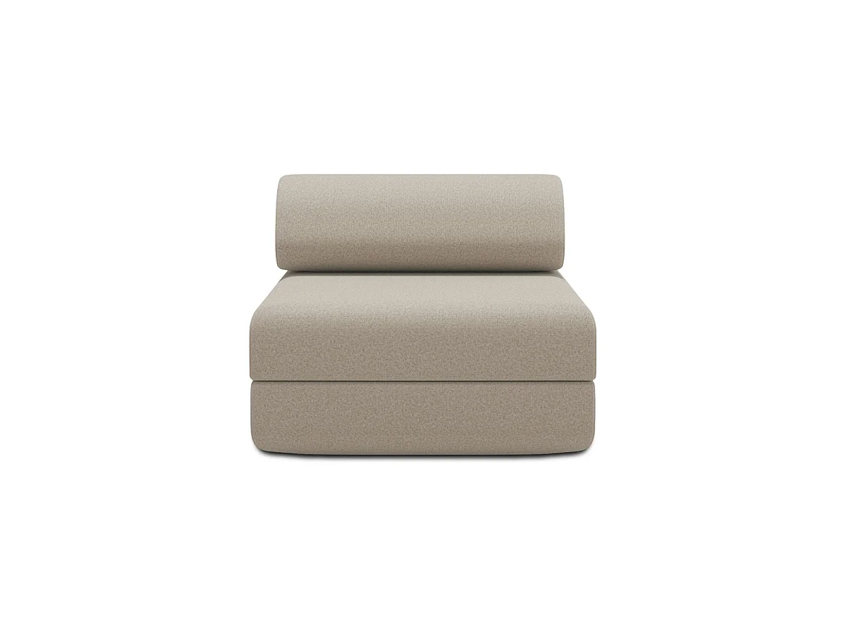 Omvormbare fauteuil in gladde beige stof