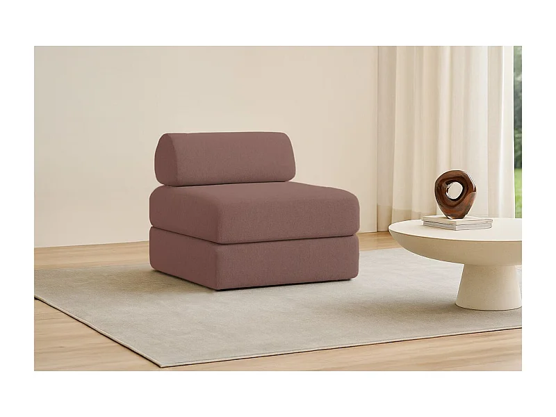 Fauteuil modulable et convertible - Tissu lisse - Terracotta