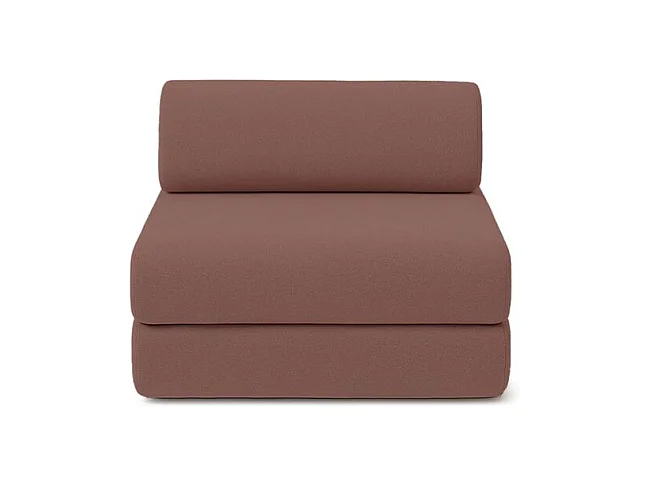 Fauteuil modulable et convertible - Tissu lisse - Terracotta