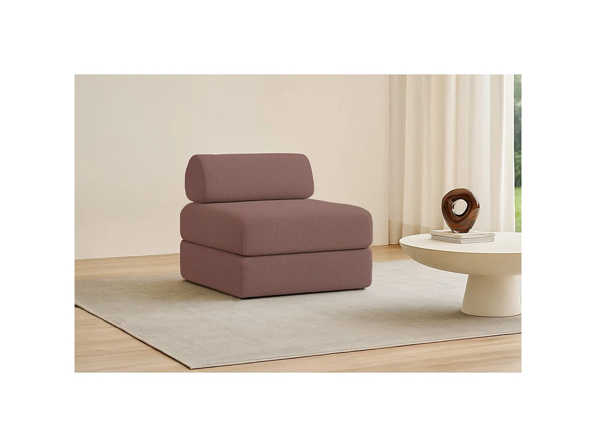 Fauteuil modulable et convertible - Tissu lisse - Terracotta