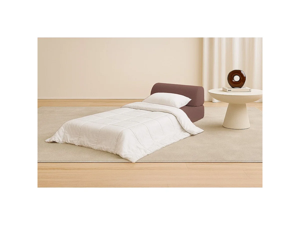 Fauteuil modulable et convertible - Tissu lisse - Terracotta