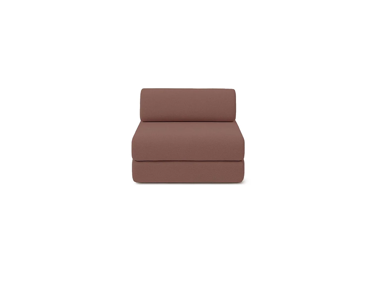 Fauteuil modulable et convertible - Tissu lisse - Terracotta