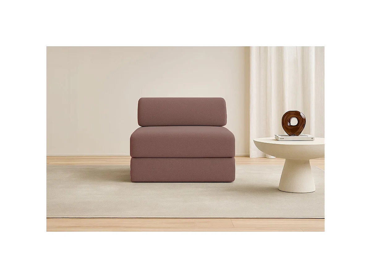 Fauteuil modulable et convertible - Tissu lisse - Terracotta