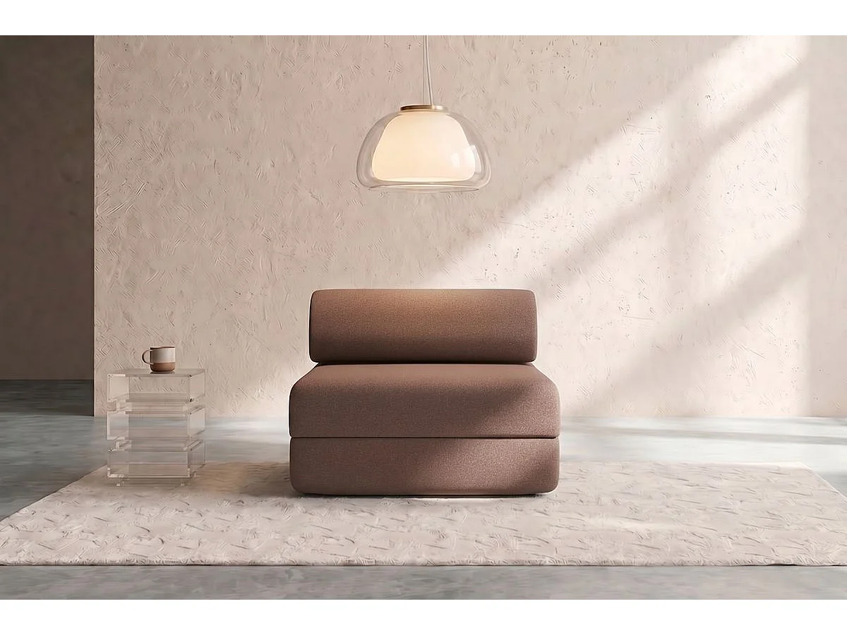Fauteuil modulable et convertible - Tissu lisse - Terracotta