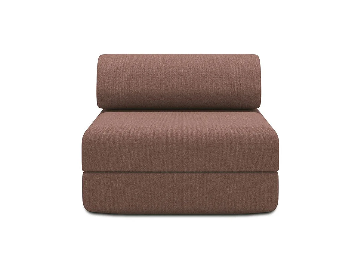 Fauteuil modulable et convertible - Tissu lisse - Terracotta
