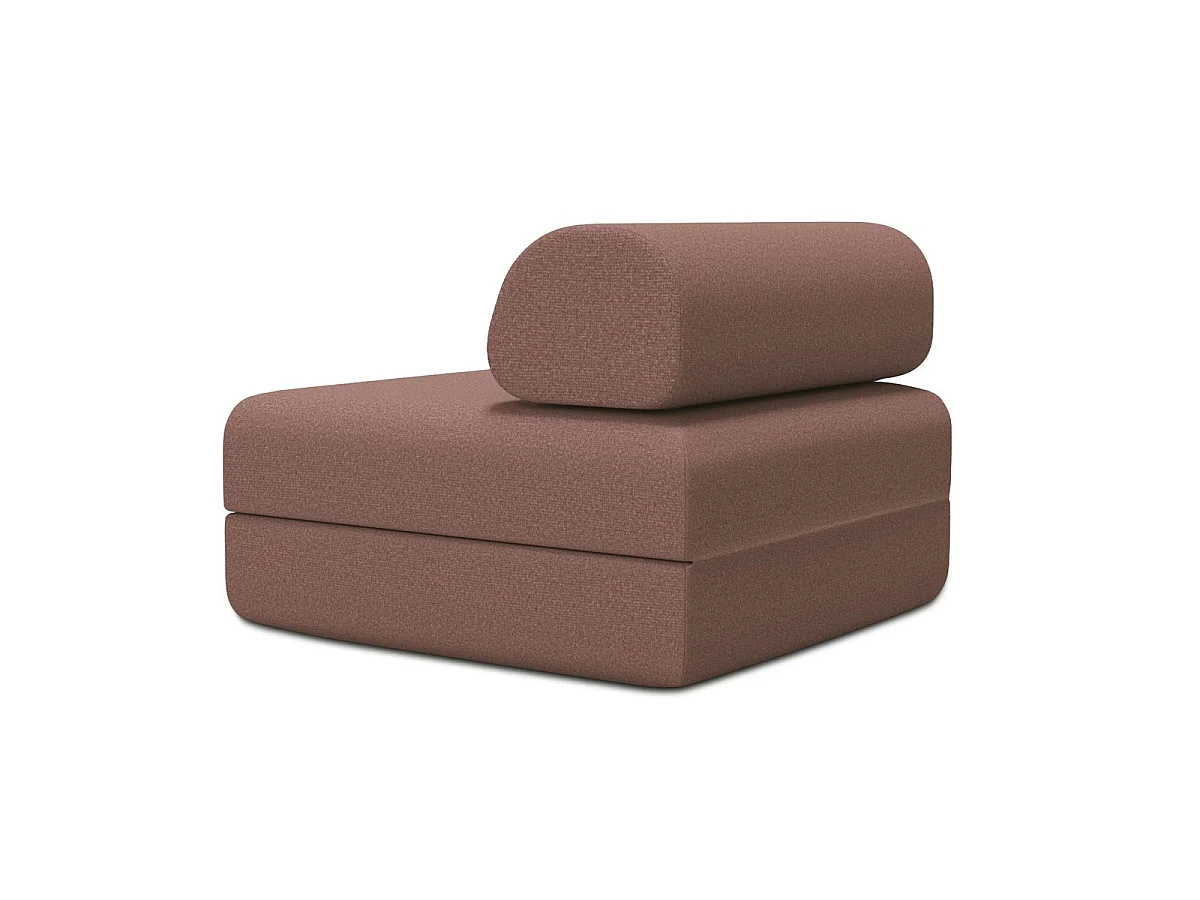 Fauteuil modulable et convertible - Tissu lisse - Terracotta