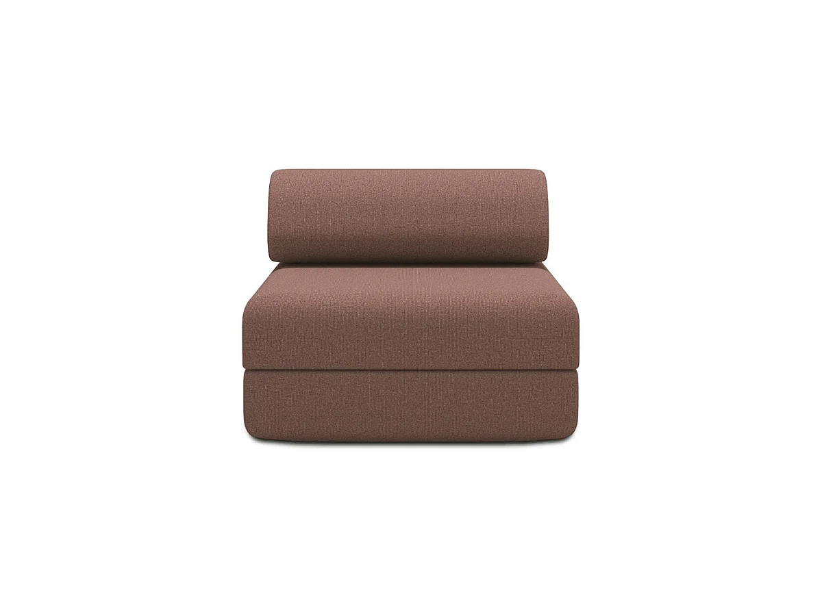 Omvormbare fauteuil in gladde terracotta stof