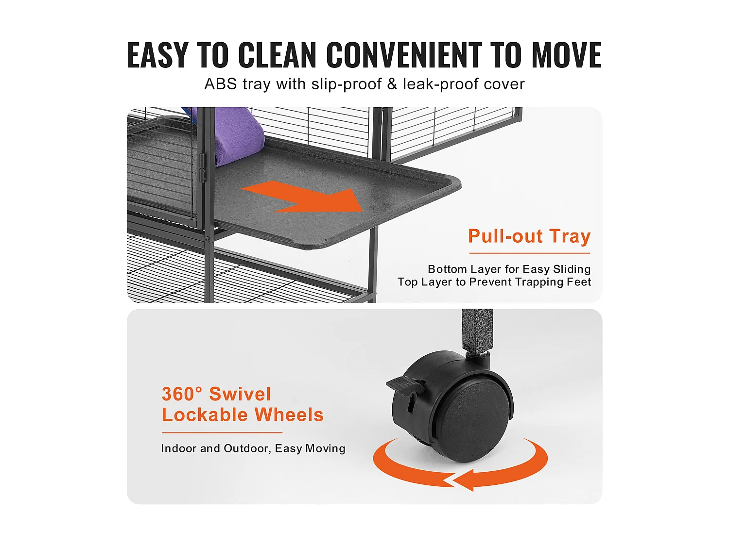 Gabbia per Furetti SucceBuy in Metallo, 2 Livelli con Rotelle di 91,4 cm, con Vassoio e Rampe per Piccoli Animali