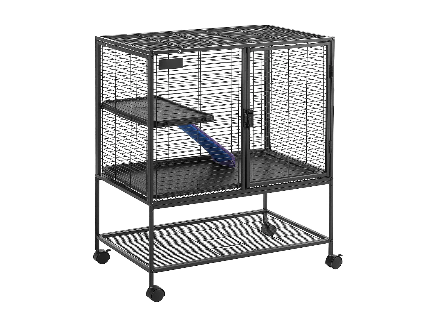 Gabbia per Furetti SucceBuy in Metallo, 2 Livelli con Rotelle di 91,4 cm, con Vassoio e Rampe per Piccoli Animali