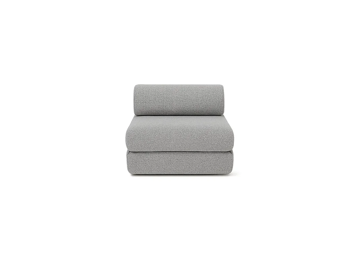 Fauteuil modulable et convertible - Tissu tweed - Gris