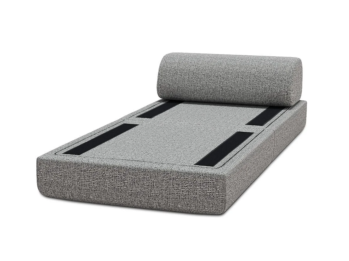 Fauteuil modulable et convertible - Tissu tweed - Gris