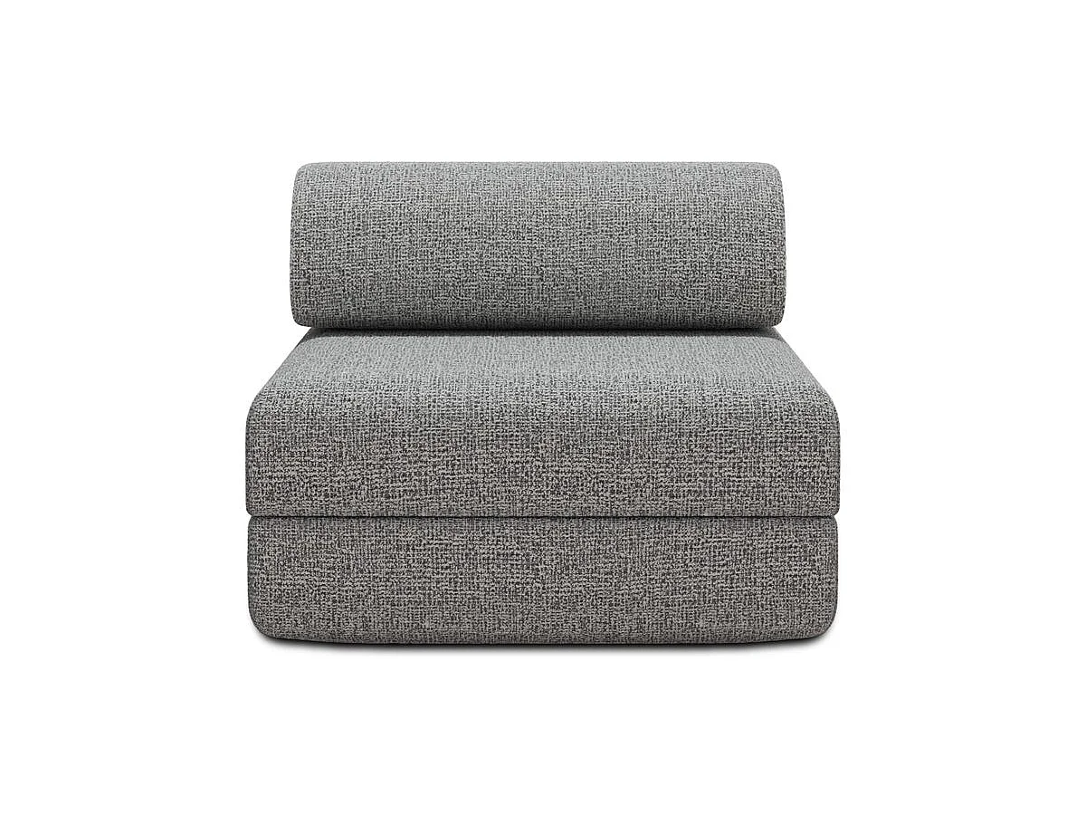 Fauteuil modulable et convertible - Tissu tweed - Gris