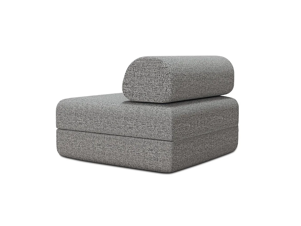 Fauteuil modulable et convertible - Tissu tweed - Gris