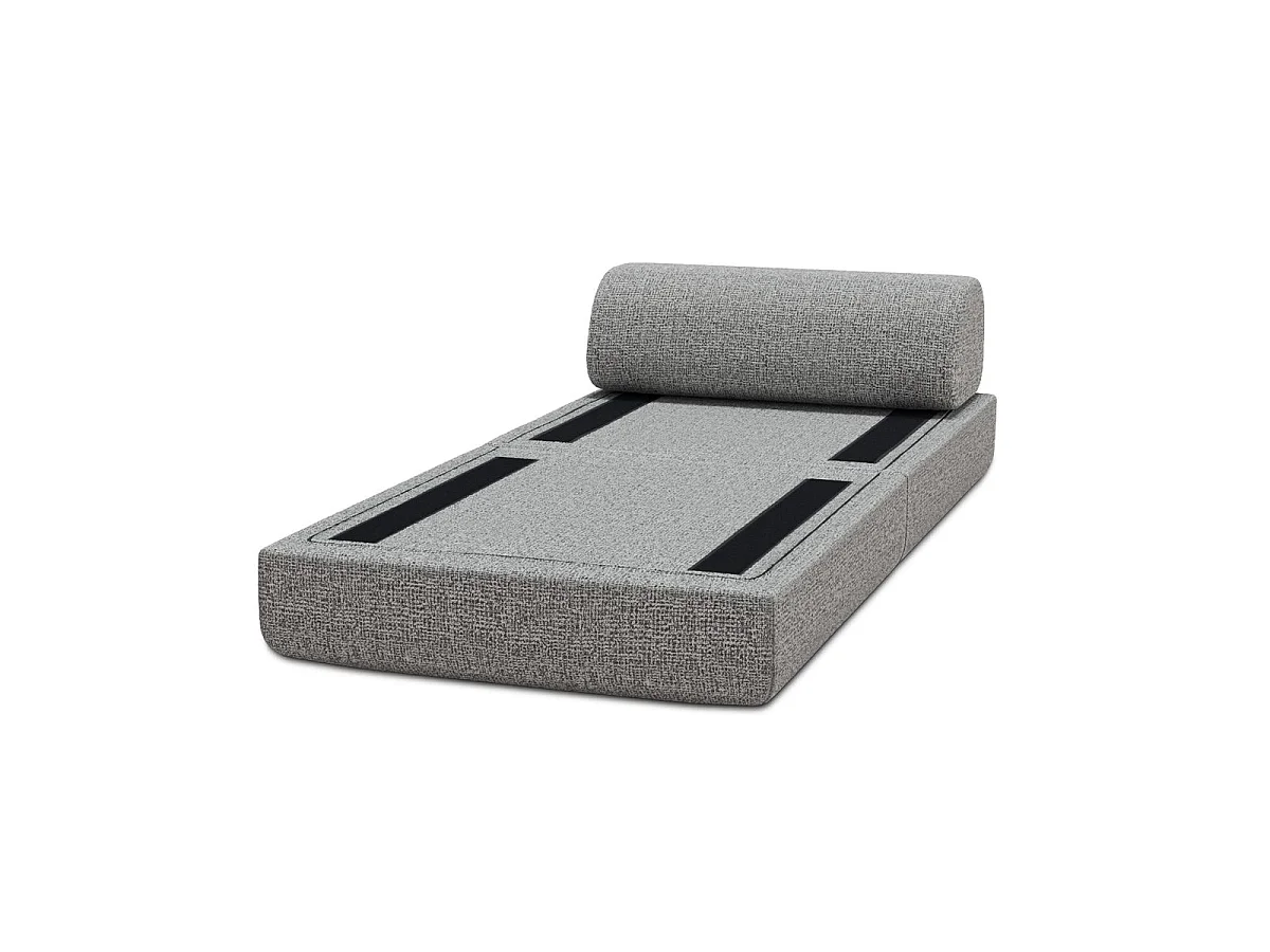 Grijze tweed fauteuil om te bouwen
