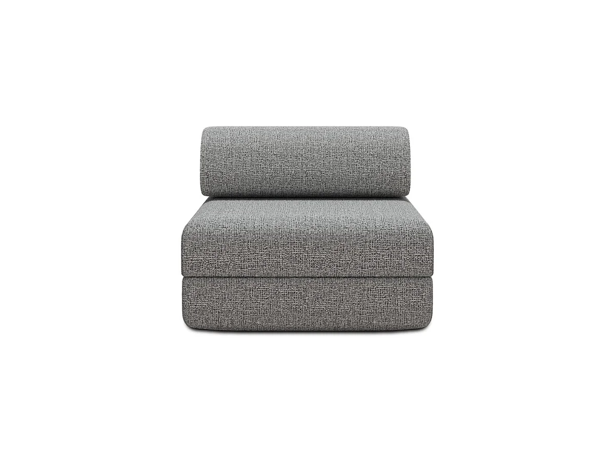 Grijze tweed fauteuil om te bouwen
