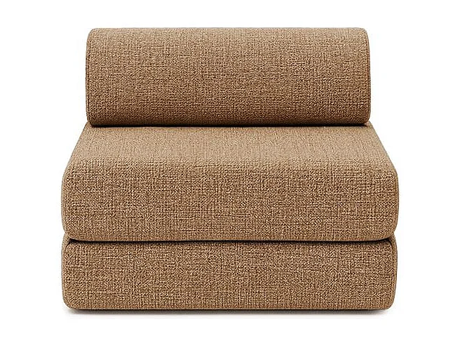 Fauteuil modulable et convertible - Tissu tweed - Marron