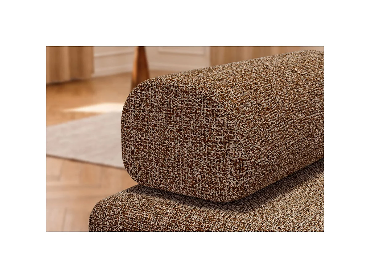 Fauteuil modulable et convertible - Tissu tweed - Marron