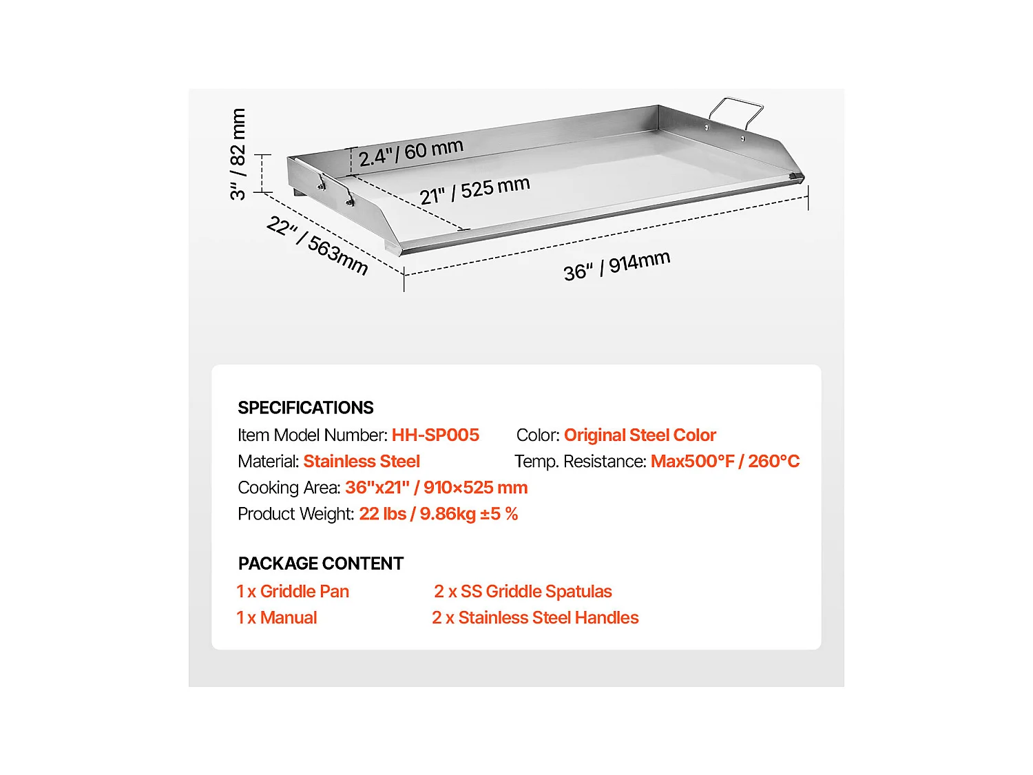 Plaque de Gril, SucceBuy Plaque de Cuisson en Acier Inoxydable pour Barbecue 910 x 525 mm